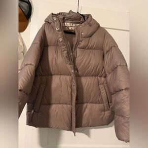 PINK Victoria's Secret Taupe Puffer Jacket
